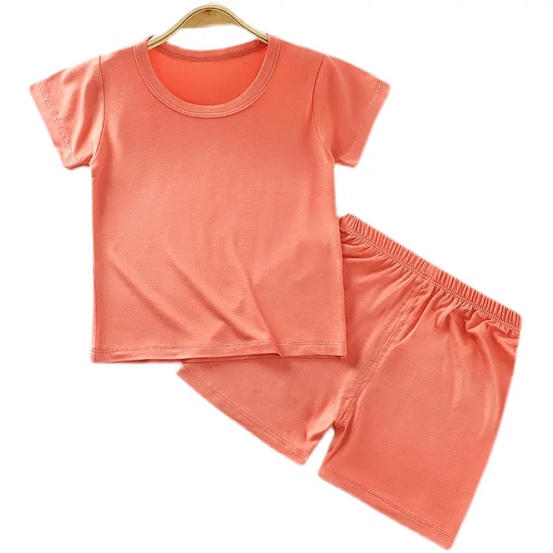 Summer children's solid cotton T-shirt, summer clothing, sleeves, base body-friendly set for boys
