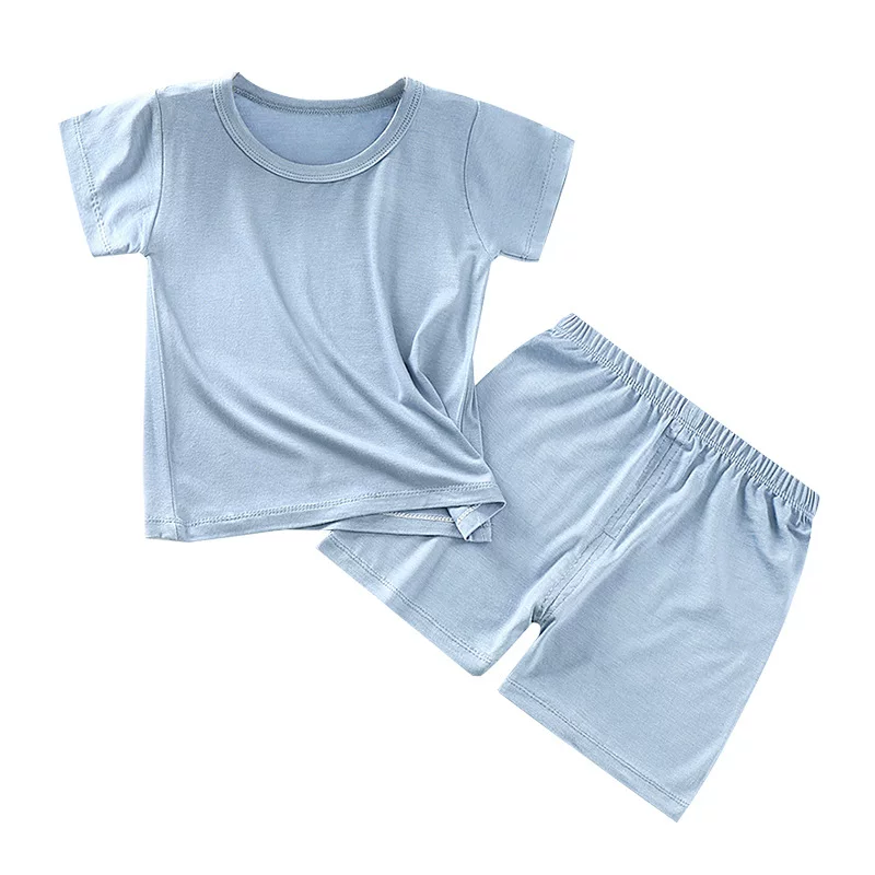 Summer children's solid cotton T-shirt, summer clothing, sleeves, base body-friendly set for boys