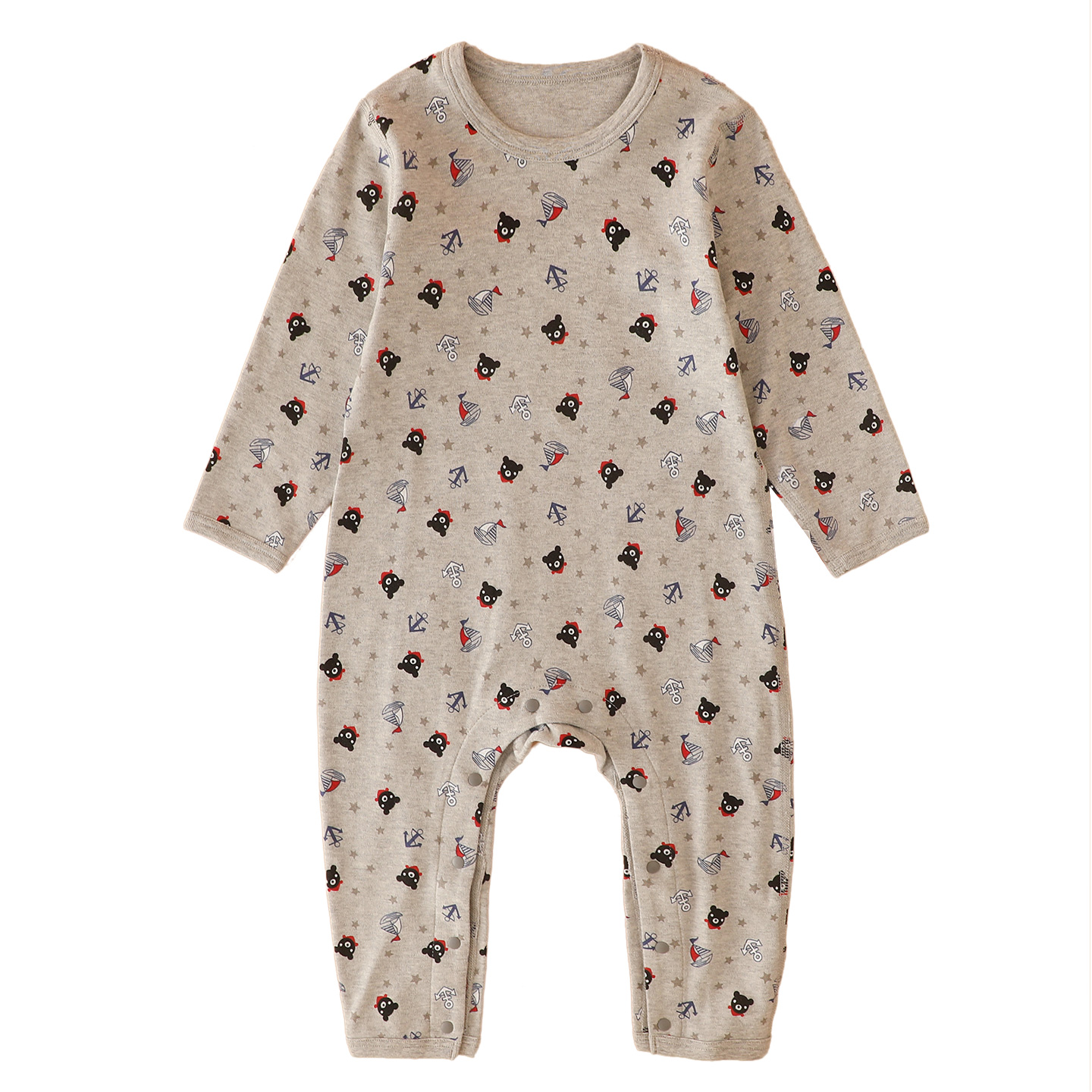 日系婴儿连体衣秋冬全棉新生儿秋装男宝宝居家睡衣幼童哈衣爬服 - 图3