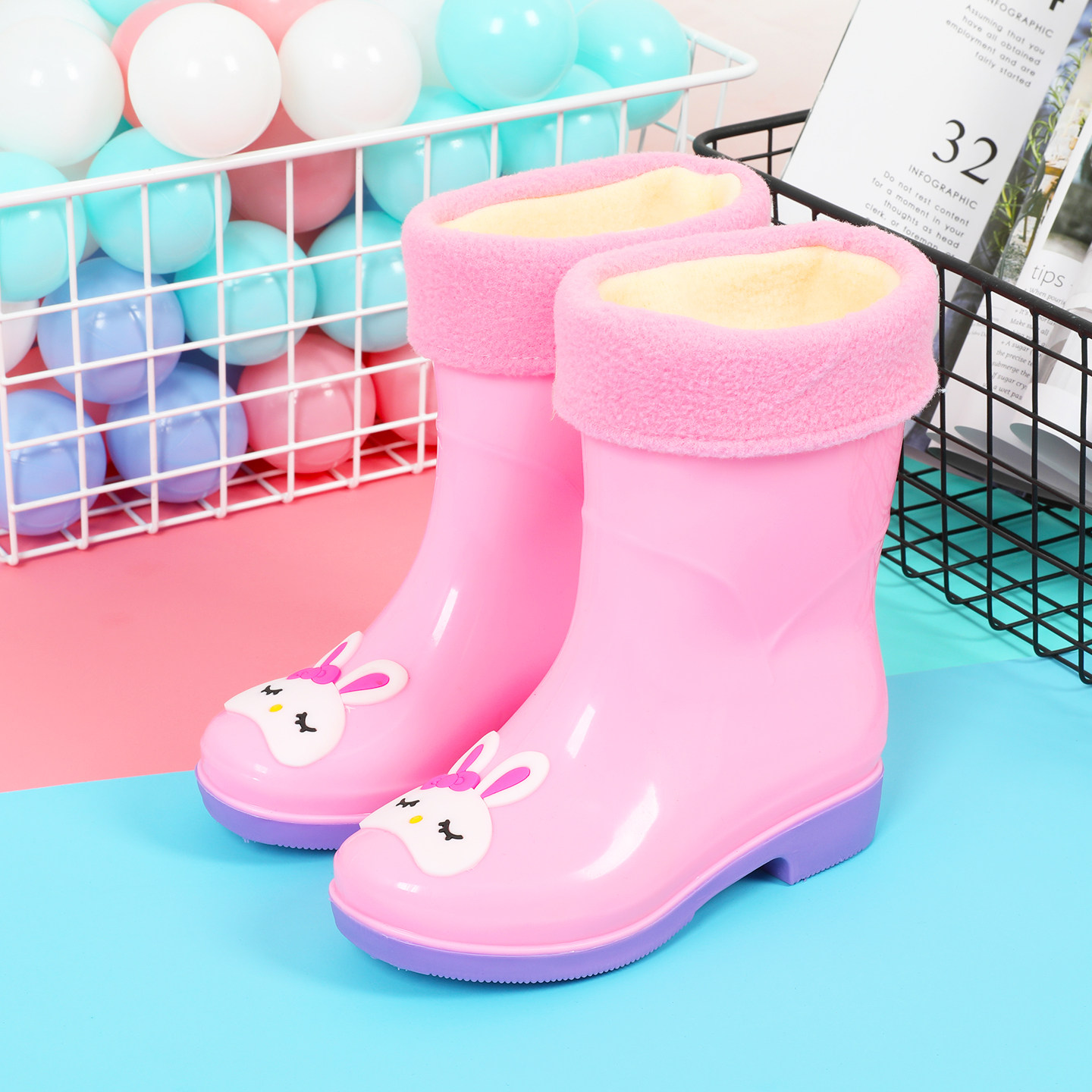 儿童雨鞋女童学生中大童防滑雨靴男童牛筋底时尚可爱卡通宝宝水鞋,淘宝优惠券,粉丝福利购,淘宝优惠卷