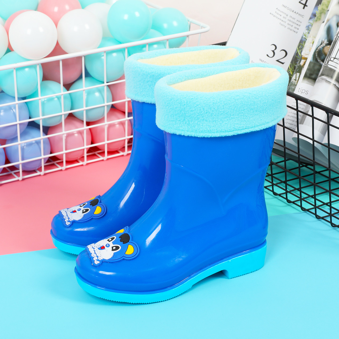 儿童雨鞋女童学生中大童防滑雨靴男童牛筋底时尚可爱卡通宝宝水鞋,淘宝优惠券,粉丝福利购,淘宝优惠卷
