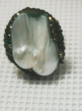 国潮风新中式简约百搭绿色天然巴洛克珍珠项链三件套吊坠项链耳坠