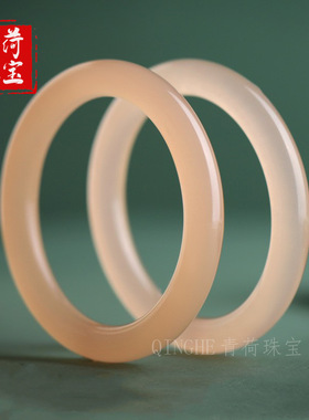 西柚粉真玉镯少女款年轻藕粉色圆条阿富汗玉手镯真玉藕粉饰品