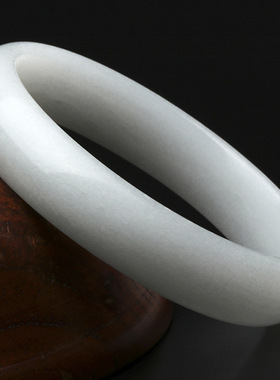 白玉手镯 女款天然级玉镯子 羊脂玉白玉手环三八妇女节礼物