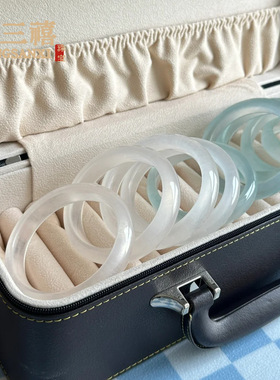 翡翠冰种水沫玉手镯高冰蓝水飘花白月光油青玉镯蓝花石英岩玉手镯