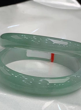 【】缅甸天然冰种冰糯种油青玉手镯翡翠手镯货玉石女款