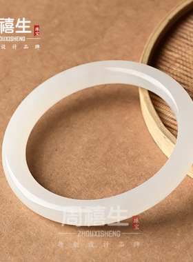 外蒙料碧玉手镯细条少女款菠菜绿色和田玉羊脂白玉圆条玉石玉镯子