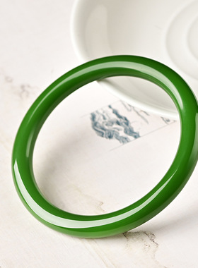 新疆和田玉羊脂白玉细圆条玉手镯昆仑青白玉镯子时尚少女款细手镯