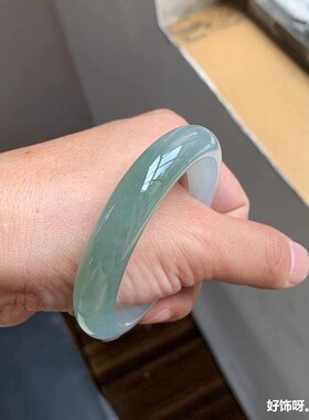缅甸翡翠手镯冰糯种浅绿油青冰种玉手镯女款玉石镯子少女饰品送礼