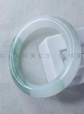 天然缅甸真玉翡翠玉手镯女款细圆条美人条冰飘花翡翠手镯送礼