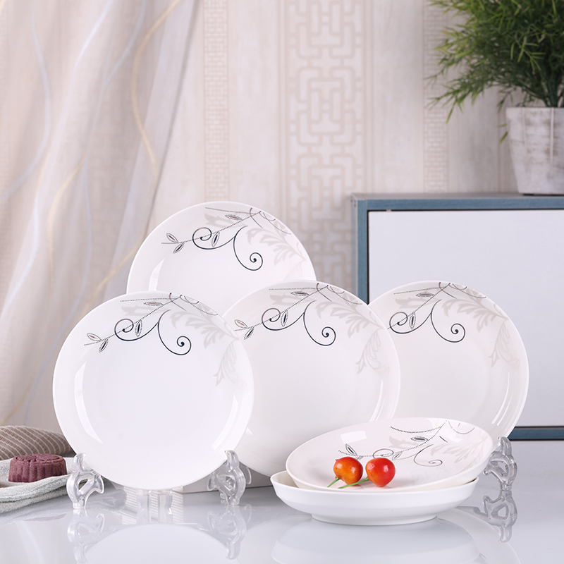 家用6个盘子创意网红盘子陶瓷餐具方盘子套装中式简约果盘餐盘-图2