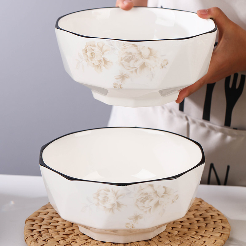 清新风8英寸汤碗家用2025新款 大号汤面碗高级感陶瓷汤盆个人专用,淘宝优惠券,粉丝福利购,淘宝优惠卷