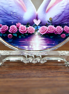 水晶天鹅摆件送闺蜜朋友结婚礼物