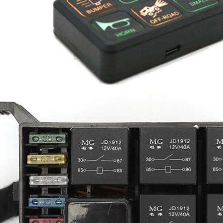 汽车越野车射灯改装12V24多路遥控保险盒六路远程控制面板背光灯,淘宝优惠券,粉丝福利购,淘宝优惠卷