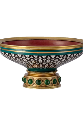 凤凰美居新品欧式艺术彩绘铜配瓷客厅茶几大果斗角几大花瓶落地