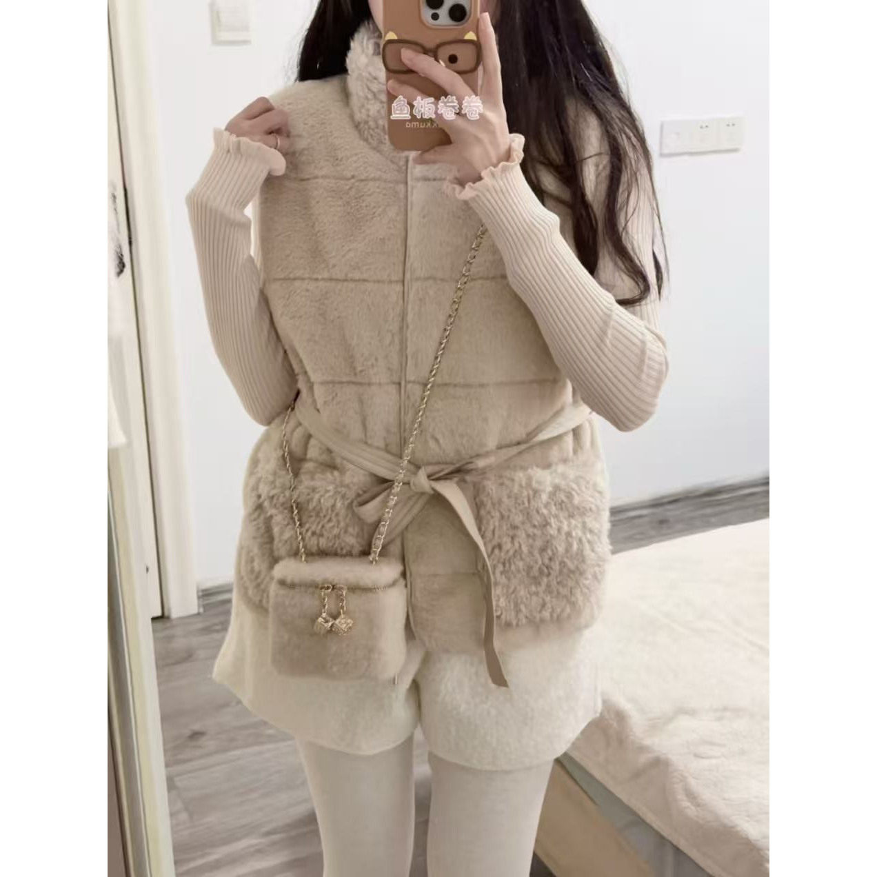 2025秋冬新款小众设计韩系毛茸茸mini盒子包可爱通勤手提斜挎包包,淘宝优惠券,粉丝福利购,淘宝优惠卷