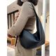 Black soft leather dumpling bag, high-end commuter crossbody bag