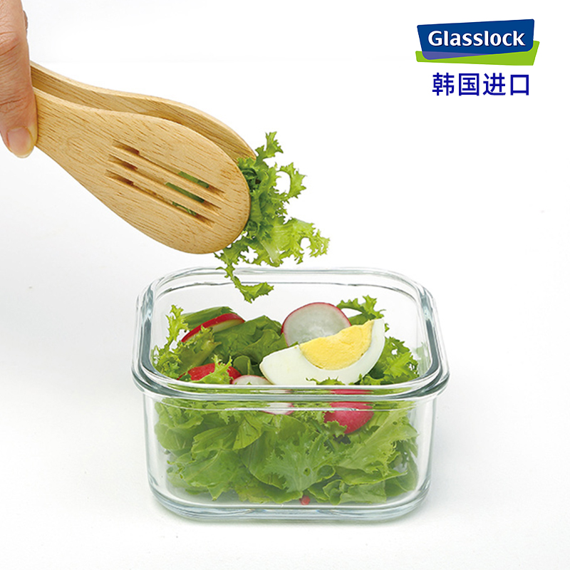 Glasslock进口钢化玻璃保鲜盒可微波炉加热饭盒冰箱带饭汤粥套装 - 图2