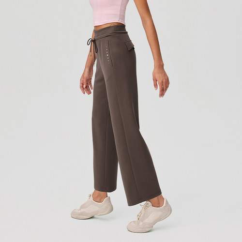 【限时折扣】空气Air运动九分裤春夏女针织直筒休闲长裤PT084-9F - 图0