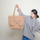 After the winter plush bag coffee color lamb wool shoulder bag women's large capacity tote bag big ear style plush bag