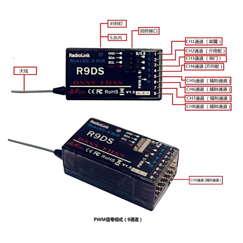 乐迪系列遥控接收机R6DSM R9DS R8FM R7FG R6DS R6FG R12DS接收器 - 图2