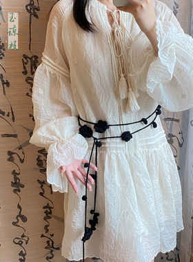 穿搭挂脖配饰细窄长条丝巾腰带