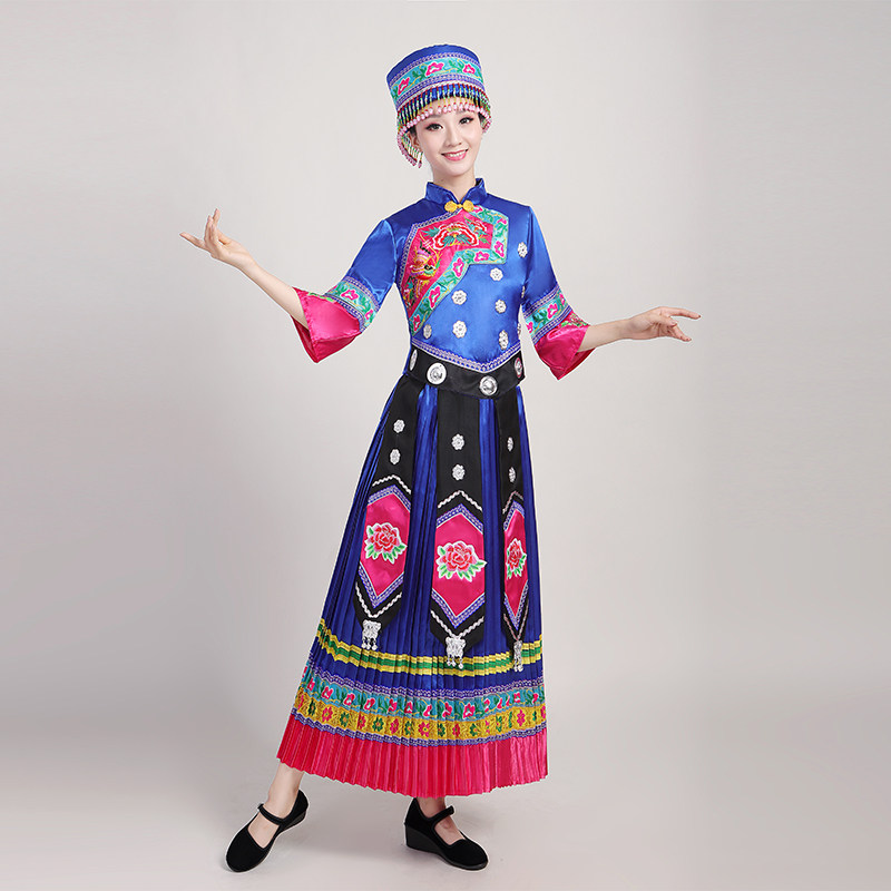 新款苗族服装女刺绣彝族成人演出服 哈衣部落民族服装/舞台装