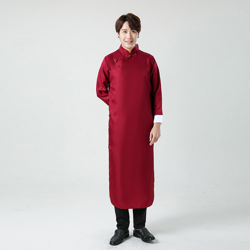 相声大褂演出服五四青年学生装男士民国长衫唐装表演服装长袍马褂 - 图0