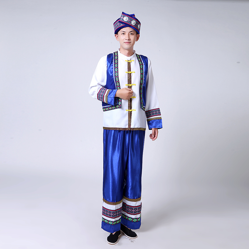 广西壮族男成人贵州苗族舞台舞蹈服 哈衣部落民族服装