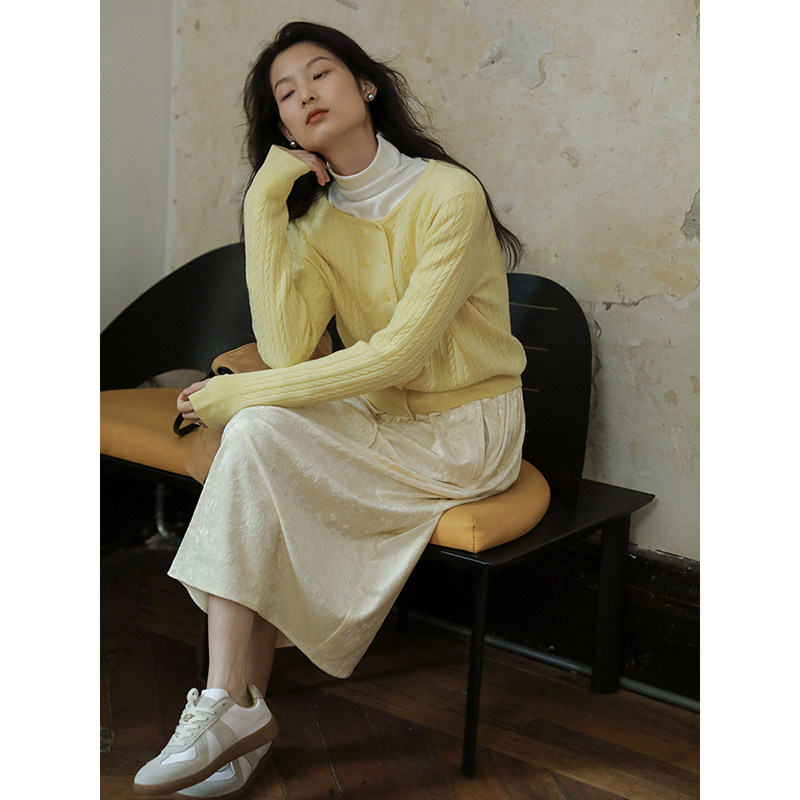 【到手129元】优雅钻石绒花苞半身裙垂坠感百搭抽绳高腰长裙子女,淘宝优惠券,粉丝福利购,淘宝优惠卷