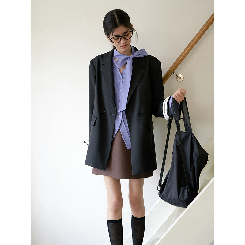 【到手299元】精裁版型双排扣气质休闲宽松小西装外套高级感西服,淘宝优惠券,粉丝福利购,淘宝优惠卷