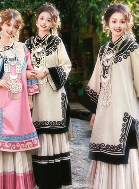 云南大理丽江民族风旅拍服装西域公主写真服西藏藏族藏袍摄影服饰