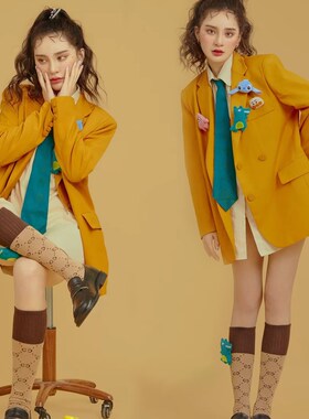 影楼新款个人形象照女士西服时尚杂志主题写真肖像艺术照摄影服装