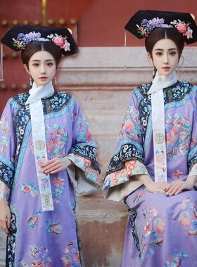 照相馆新款中国风汉服清汉女格格服清朝宫廷古装新中式写真摄影服