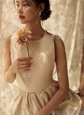 影楼私房写真服装女珍珠露背礼服小清新少女风个人艺术照摄影服饰