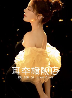 孕妇照服装新款丝绒礼服影楼孕妈咪艺术照片黑色修身孕妇拍照服装