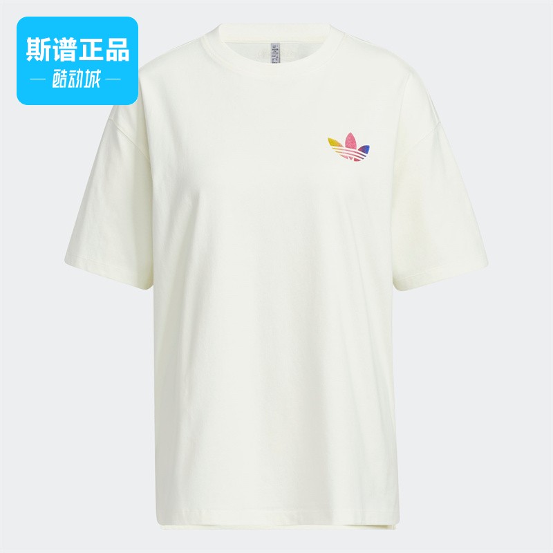 Adidas阿迪达斯正品三叶草女子运动休闲透气圆领短袖T恤IK8628 - 图2