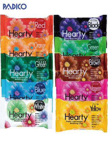 日本进口PADICO 帕蒂格Hearty系列轻量粘土超轻粘土彩泥10色可选 - 图2