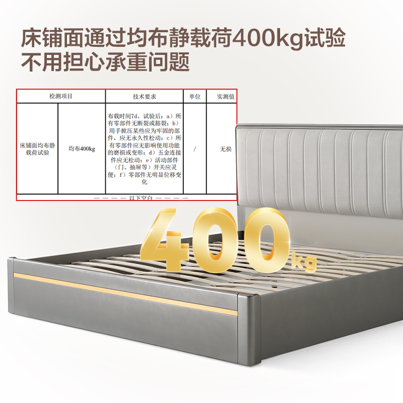 全友家居1米8现代简约储物收纳皮艺床卧室软包落地轻奢双人大床-图2