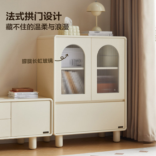 全友家居现代奶油风客厅家用电视机柜边柜组合2026新款收纳储物柜 - 图3