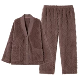 Демисезонная коралловая бархатная пижама, утепленный комплект, весенняя домашняя одежда, 2021 года