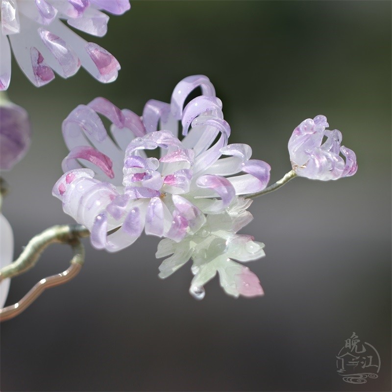紫菊 热缩花簪古风仿玉发钗步摇瓶插汉服国风新中式发簪簪子u型女,淘宝优惠券,粉丝福利购,淘宝优惠卷
