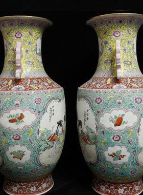 景德镇瓷器摆件双耳赏瓶全手工