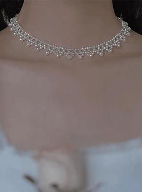 *婚礼系列*仿珍珠项链女ins新娘超仙网红礼服晚宴小众