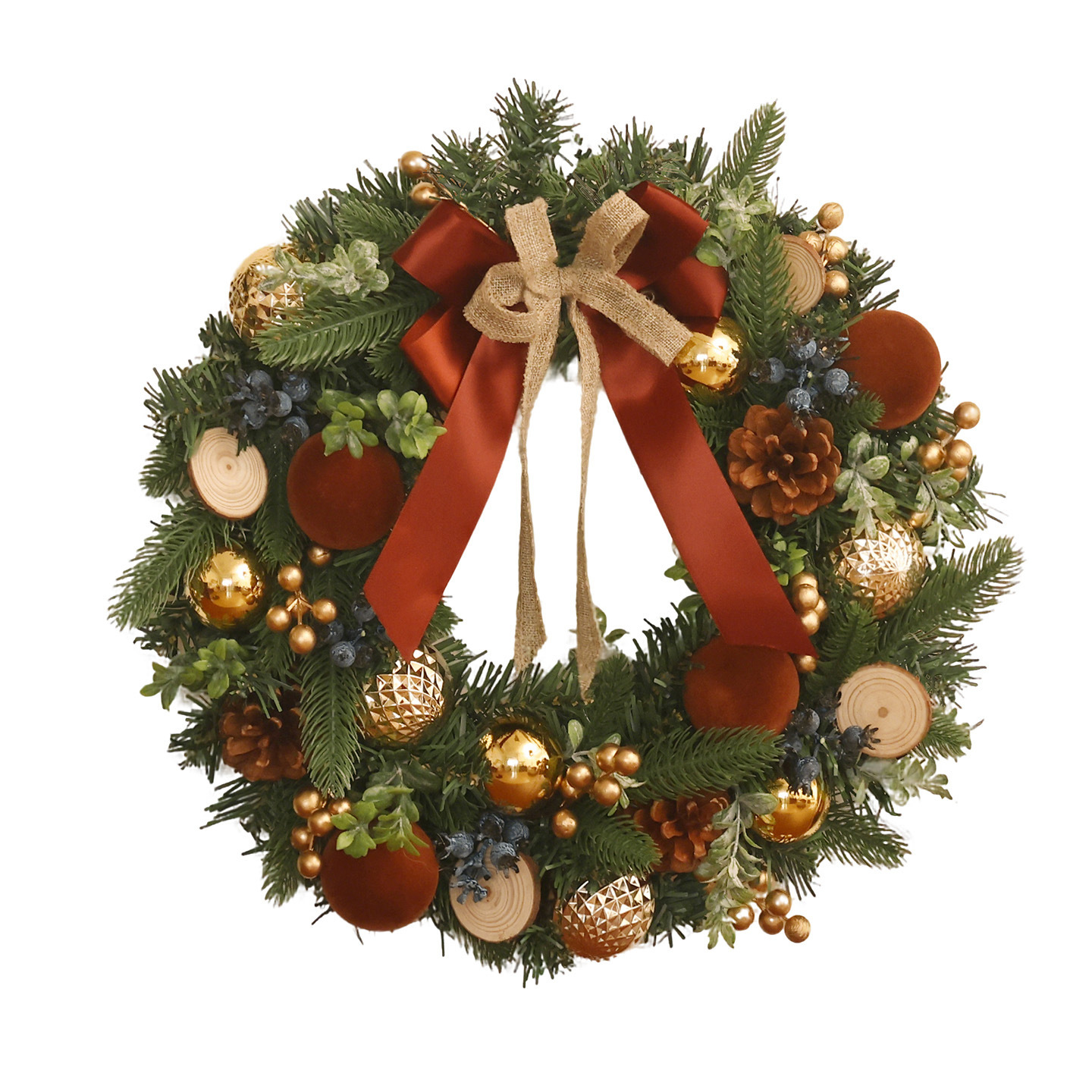 圣诞节装饰花环挂件拍照装扮场景布置藤条圣诞树挂饰周边墙挂门挂 - 图3