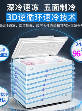 【海尔官方】大容量商用减霜冷柜