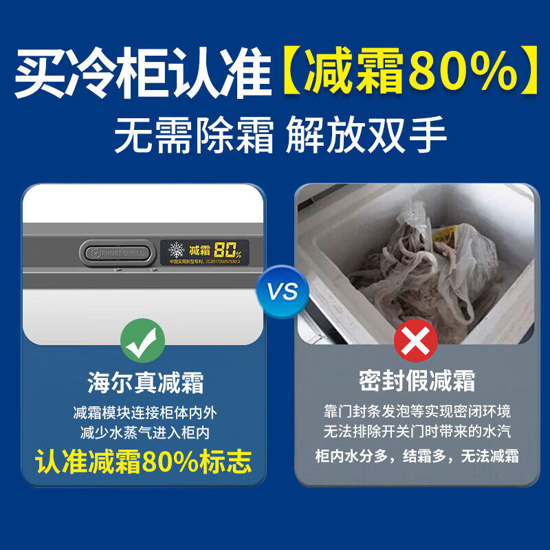 海尔双温冰柜家用一级一边冷冻一边冷藏双开门冷冻保鲜两用冰柜