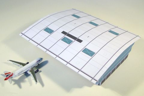 1：400机场航站楼办公楼机场建筑3D纸模DIY手工客机民航飞机模型 - 图0