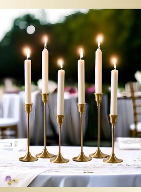 跨境烛台金属铝件铁艺摆件黄铜色圣诞装饰婚庆摆饰工艺品礼赠