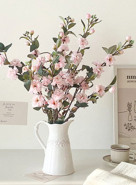 野山茶花仿真花田园假花家居客厅装饰摆件婚礼堂插花布置厂家批发